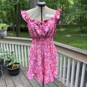 Lily Rose Pink Floral Ruffle Dress Women's XXL